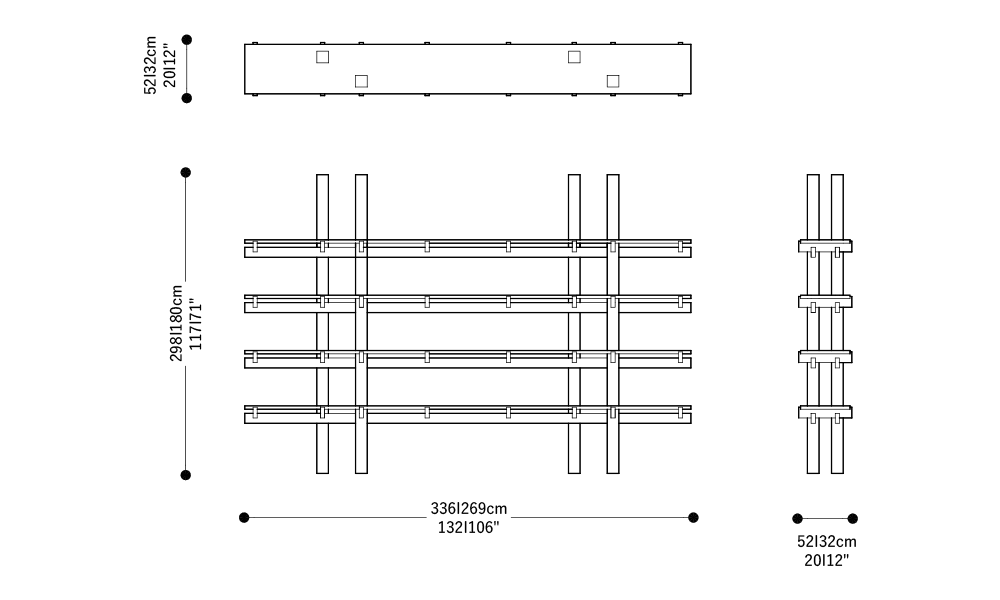 Image of the main dimensions of the product